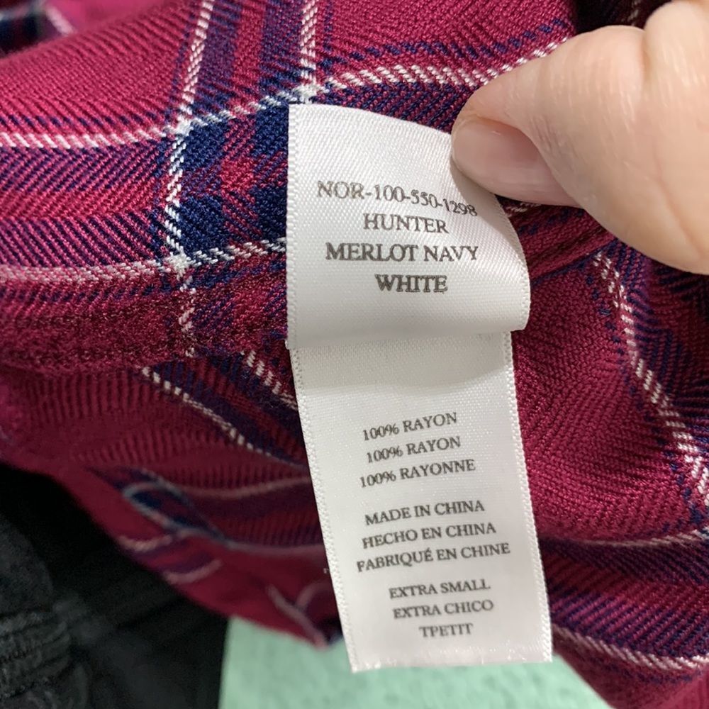 Rails Hunter Merlot Navy White Button Up Plaid Sh… - image 8